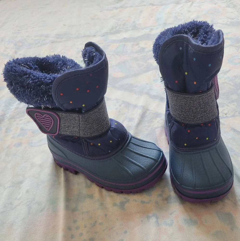 Cat & Jack Girls Blue Thermolite Snow Boots Size 7